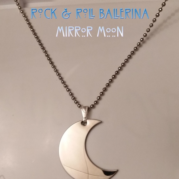 Mirror Crescent Moon Pendant Gypsy Style - Picture 4 of 8